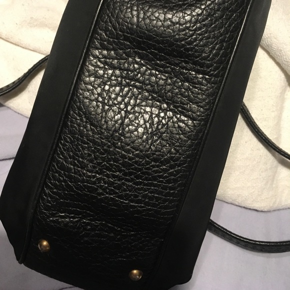 Prada Vitello Trimmed Tessuto Bowler Bag Satchel Shoulder Handbag - Picture 9 of 16